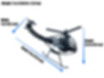 Side view of a recycled steel helicopter sculpture featuring handcrafted landing skids and tail rotor.