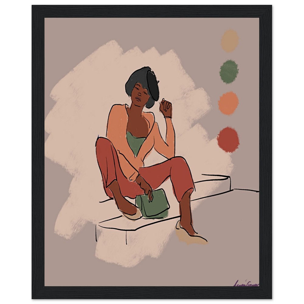 "In Her Own Lane" Premium Framed Art Print