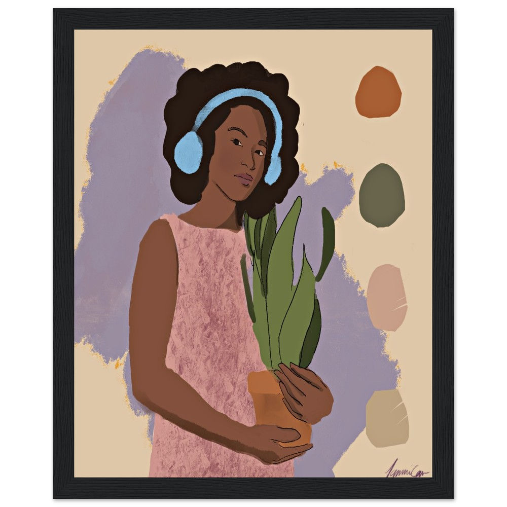 "Rhythm and Blooms" Premium Framed Art Print