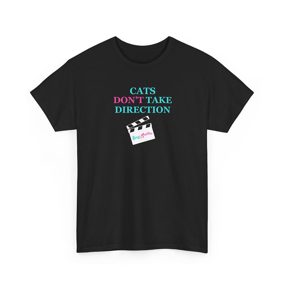 Thumbnail: Bug & Meiko Unisex Heavy Cotton Tee - Cats Don't Take Direction