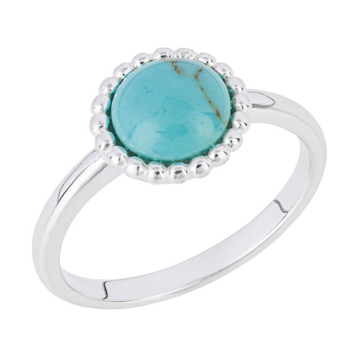 Round Turquoise Ring Sennen Jewellery