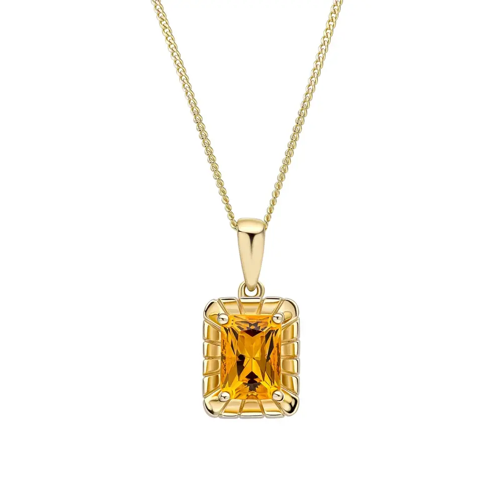 Octagon Citrine Pendant