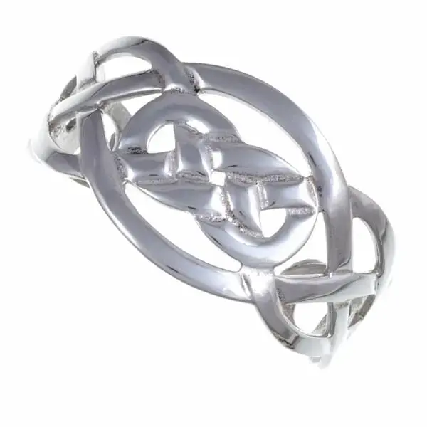 Wide Celtic Knot Open Bangle