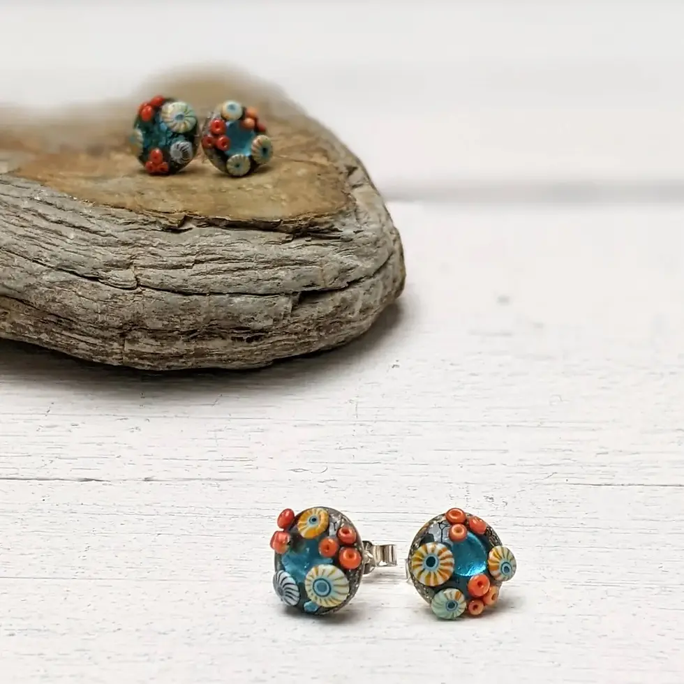 Thumbnail: Sand and Sea Rockpool Stud Earrings