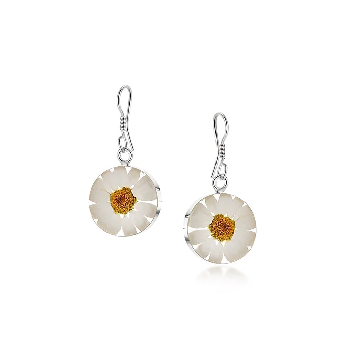 real daisy earrings