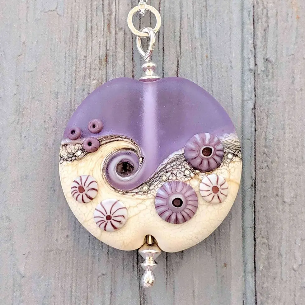 Thumbnail: Sea Mist Lentil Pendant large