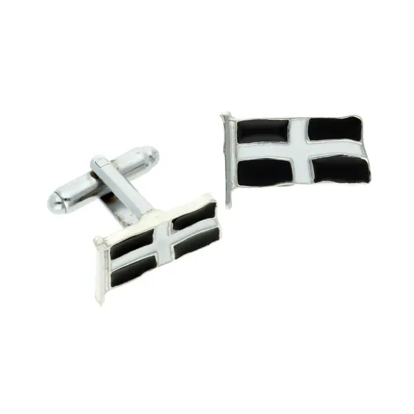 St Piran Silver Cufflinks, Sennen Jewellery