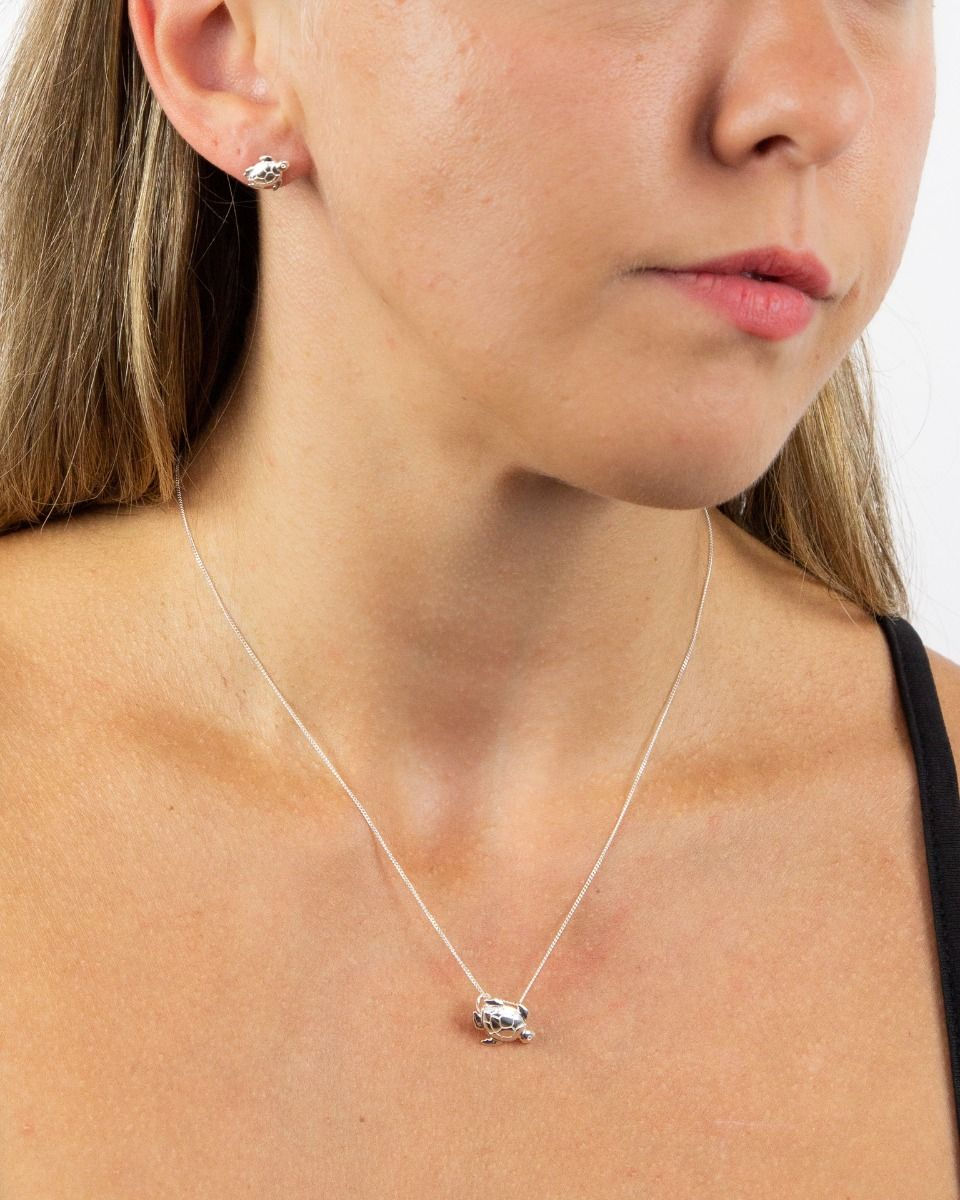 Thumbnail: Silver Turtle stud earrings