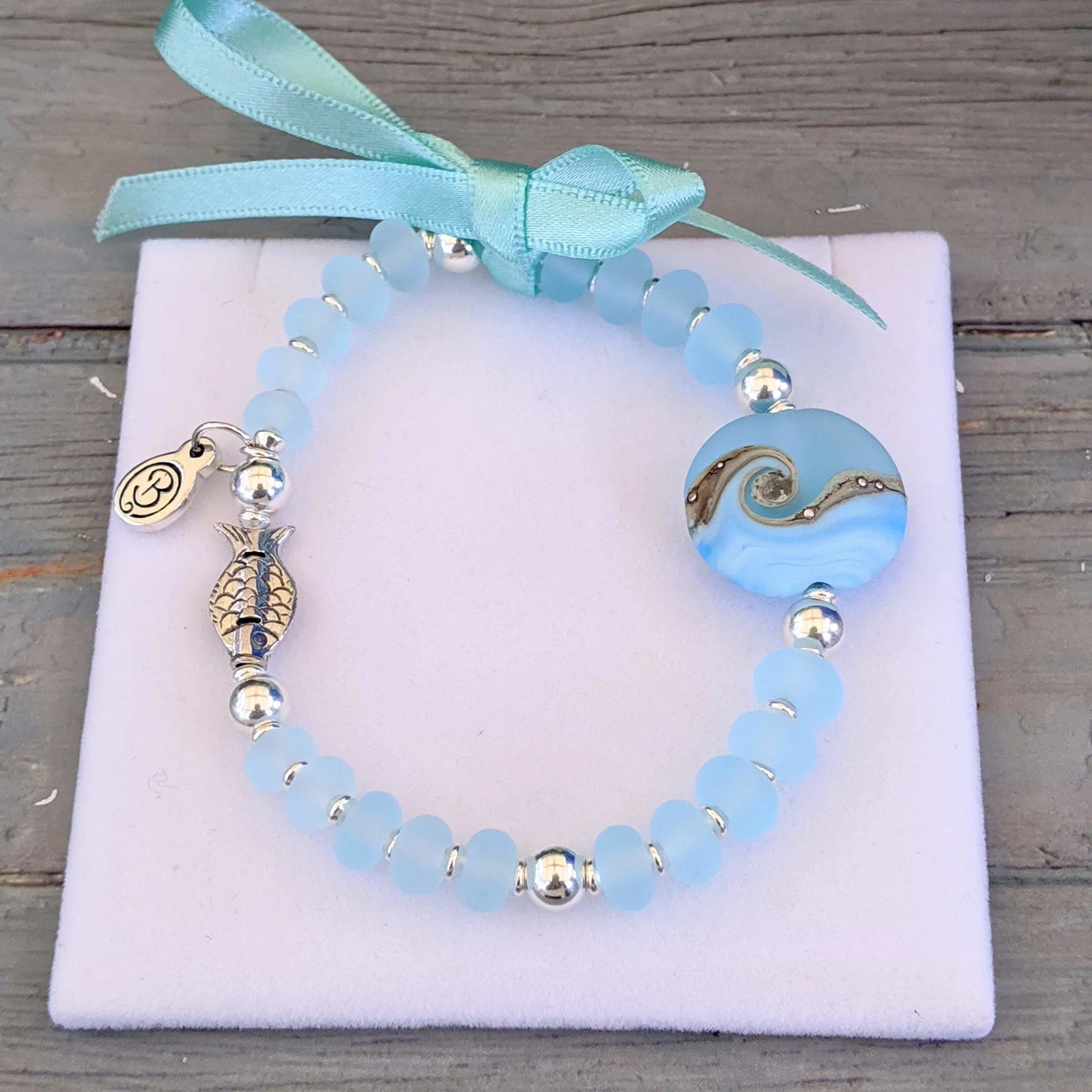 Sea Breeze Bracelet with Silver Fish