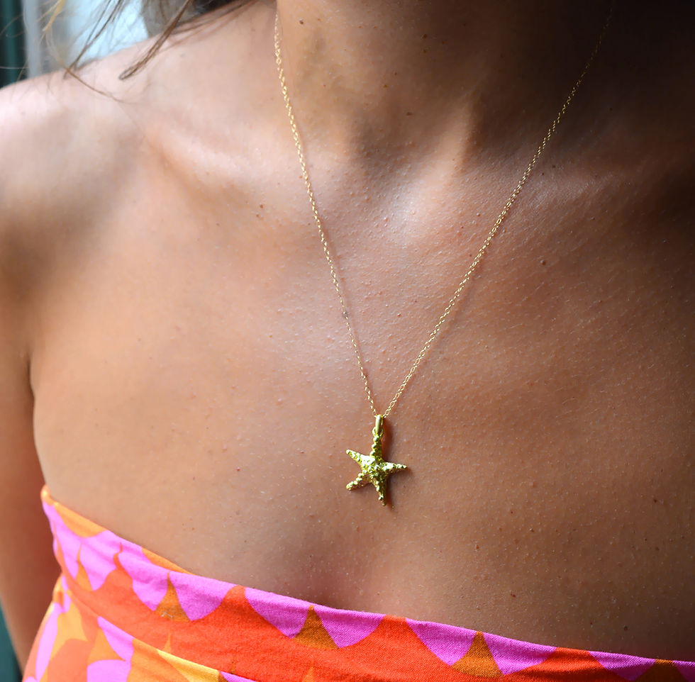 Thumbnail: Starfish – Ethical Gold Pendant Necklace model