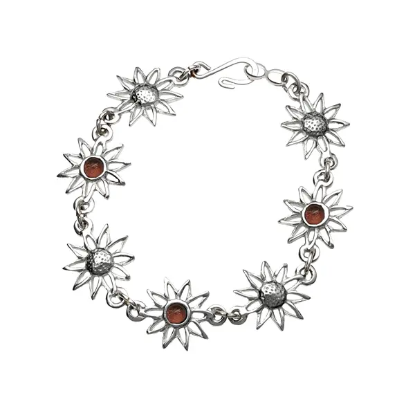 Sunflower Bracelet with Turquoise or Amber