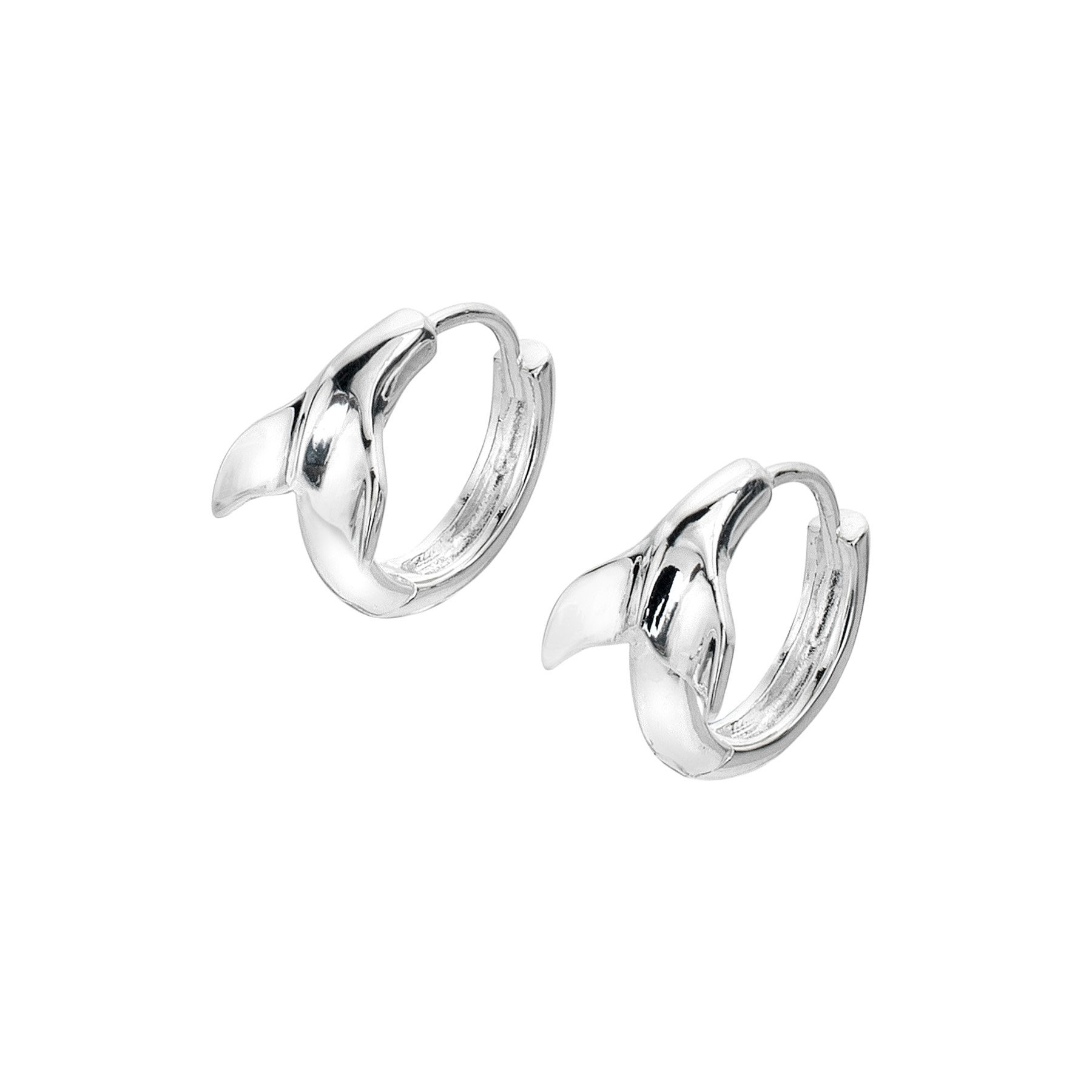Whale Tail Huggie Hoop Earrings