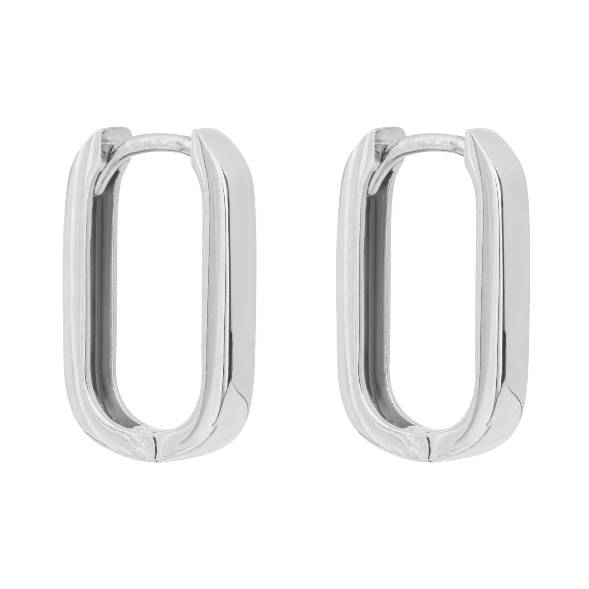 U Shape Hoop Earrings in Yellow Gold or White Gold