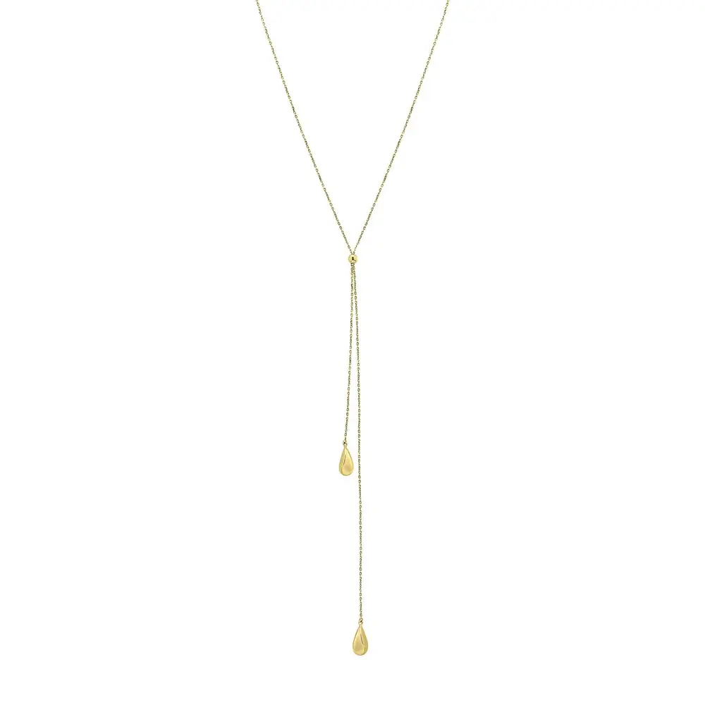 Organic Teardrop Lariat Necklace