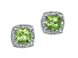 White Gold Peridot Studs