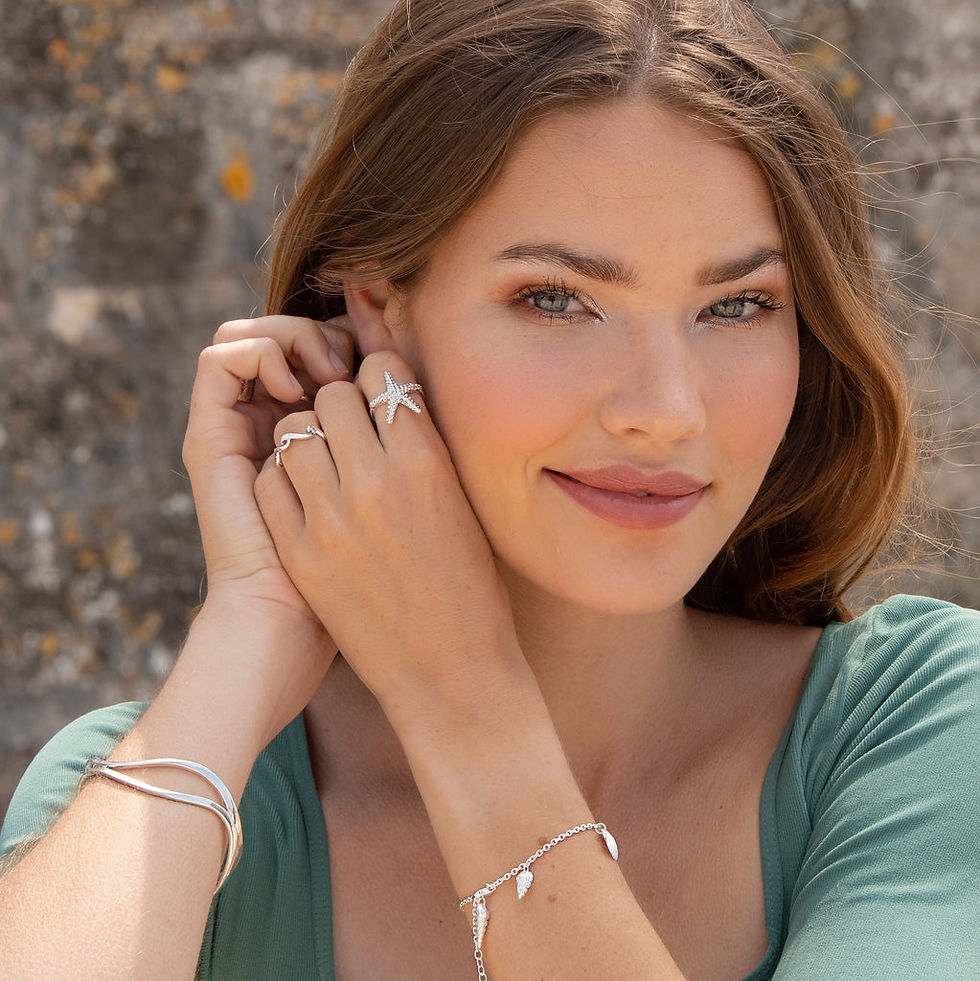 Thumbnail: Seashells Silver Charm Bracelet