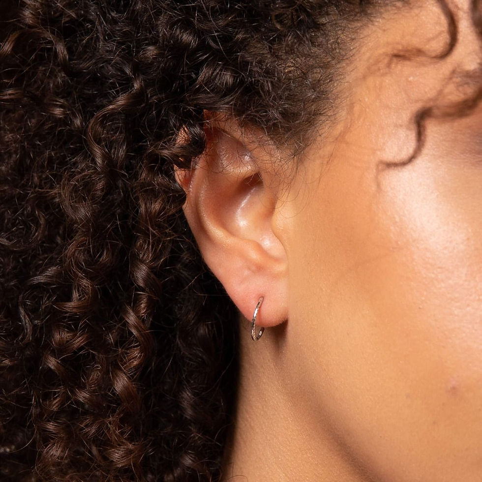 Thumbnail: Rope Effect Hoop Earrings, Yellow or White Gold