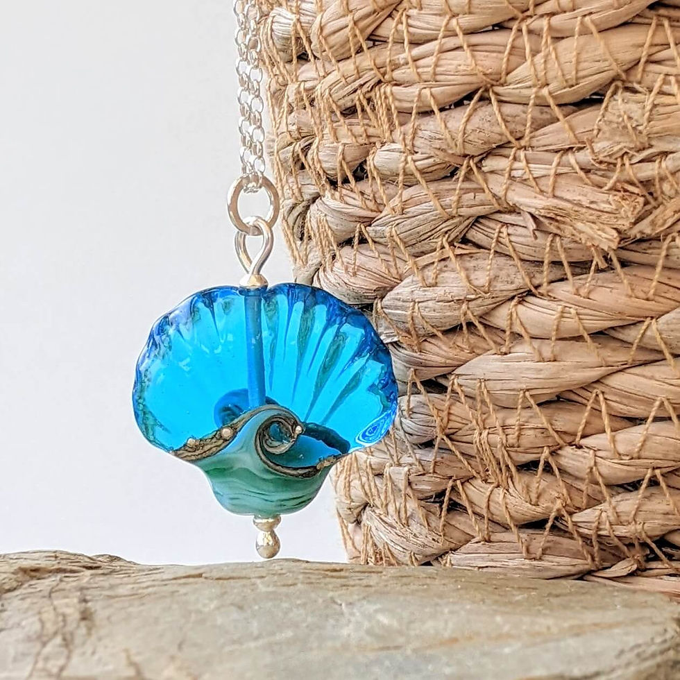 Thumbnail: Murano Glass Shell Pendant, choice of colours