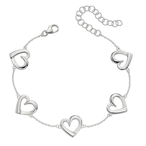 Layered Heart Station Bracelet Sennen Jewellery