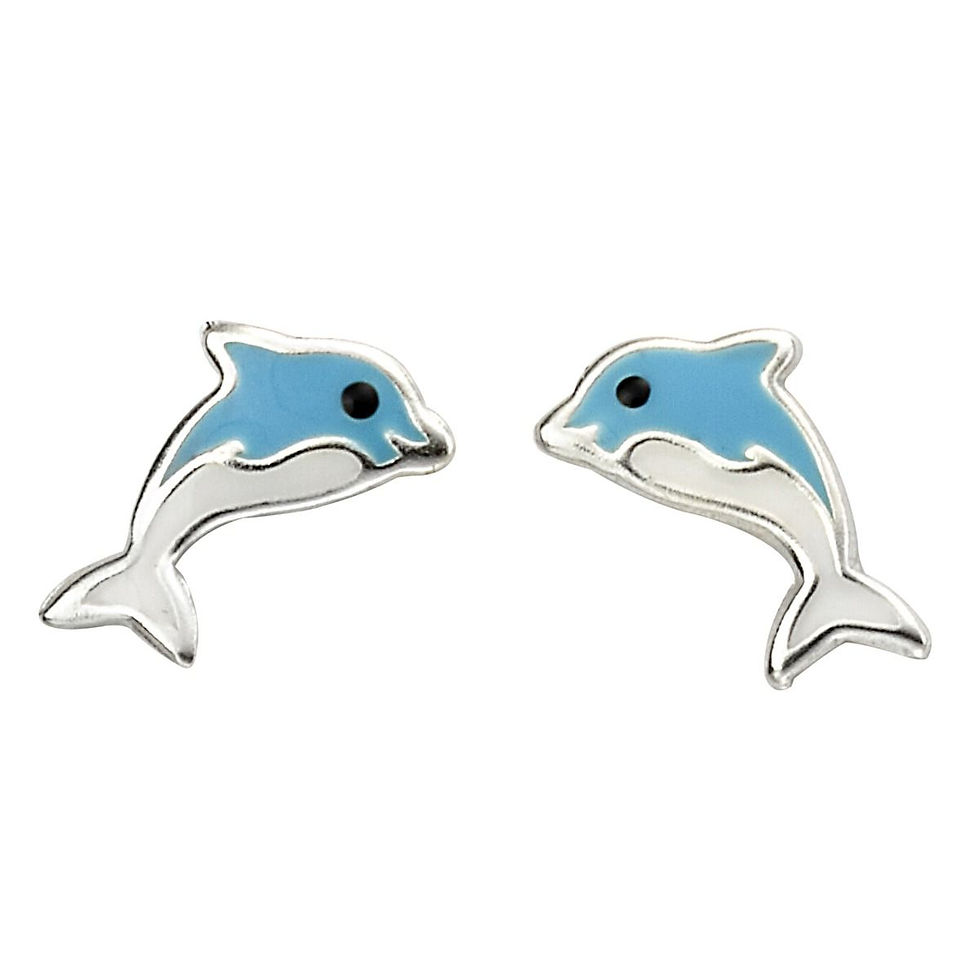 Enamel Dolphin Stud Earrings
