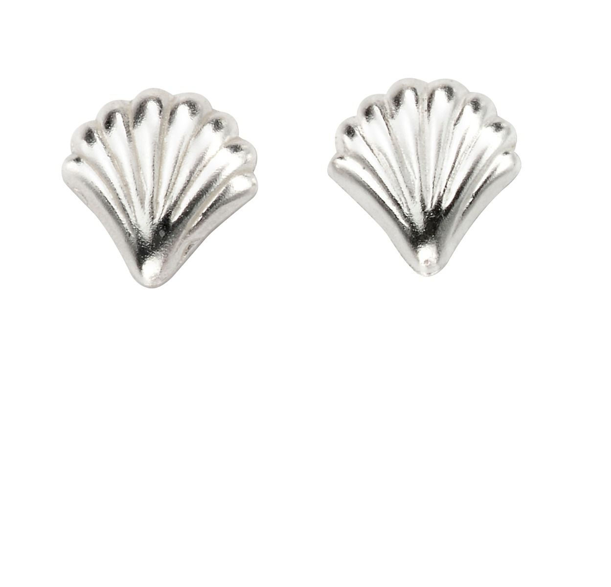 Tiny Silver Shell stud earrings