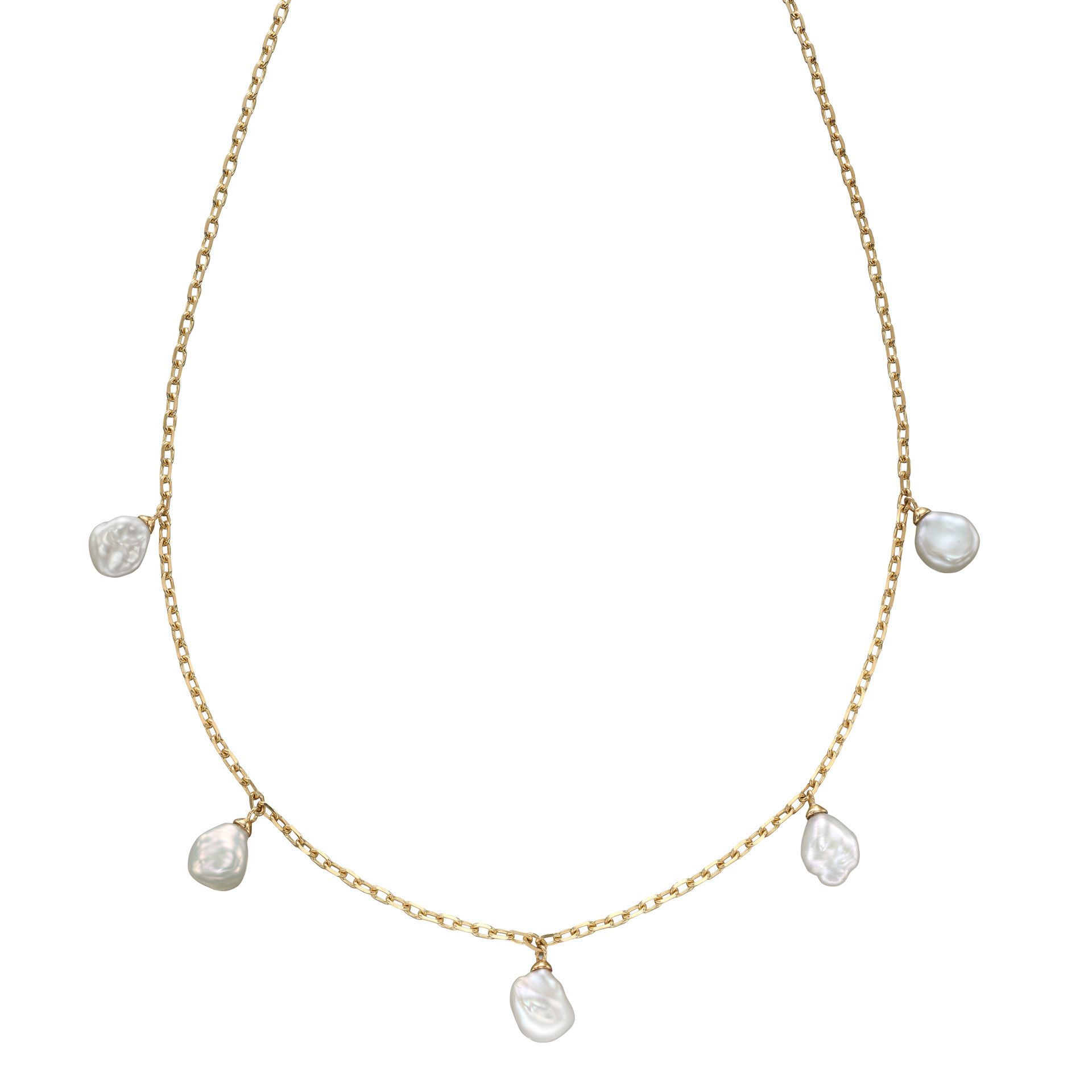 Keshi Pearl Charm Necklace