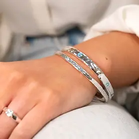 Cornish silver bangle