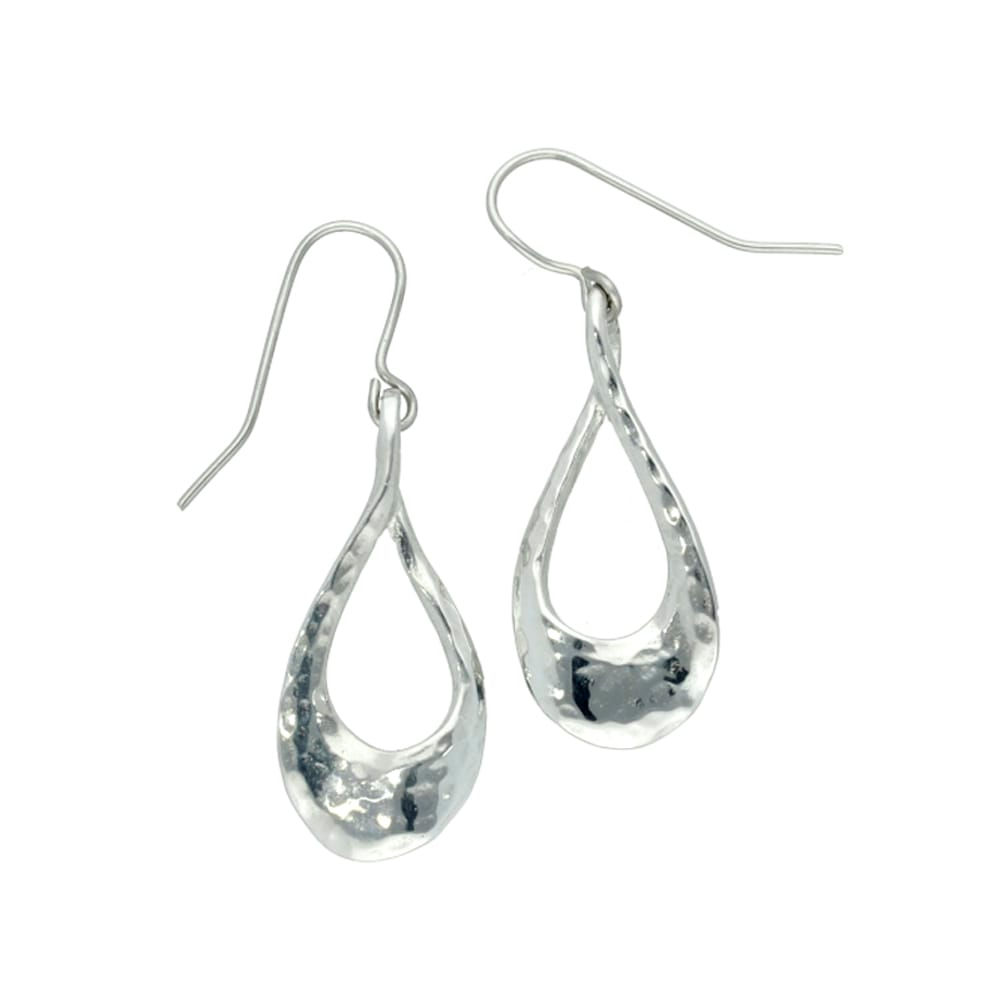 Oval Wave Earrings, pewter