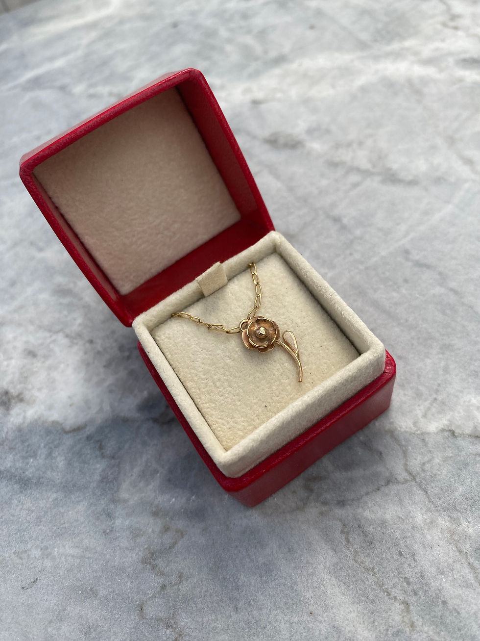 Thumbnail: Rosa – Ethical gold pendant in 9ct or 18ct gold