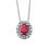 Thumbnail: Ruby and Diamond Oval Pendant in White Gold