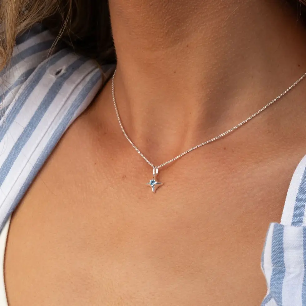 Thumbnail: True North Pendant, White or Blue topaz