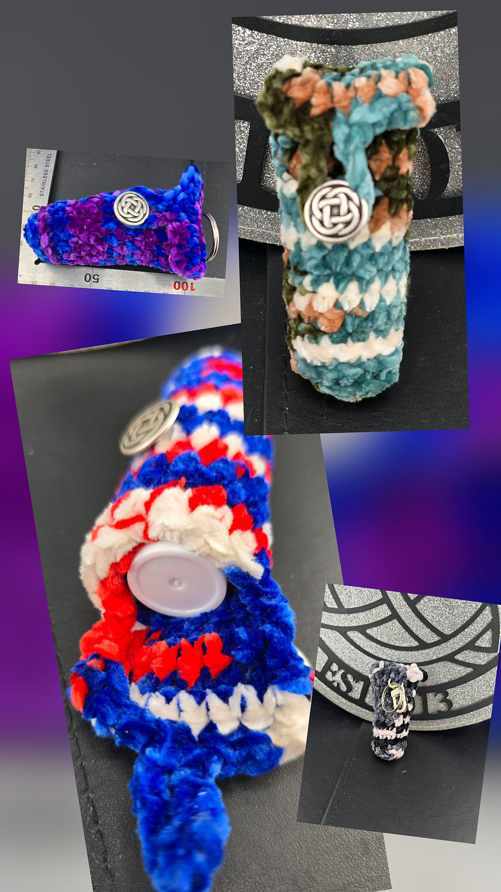 Velvet Chenille Lip Balm Keyrings *MADE IN CORNWALL*