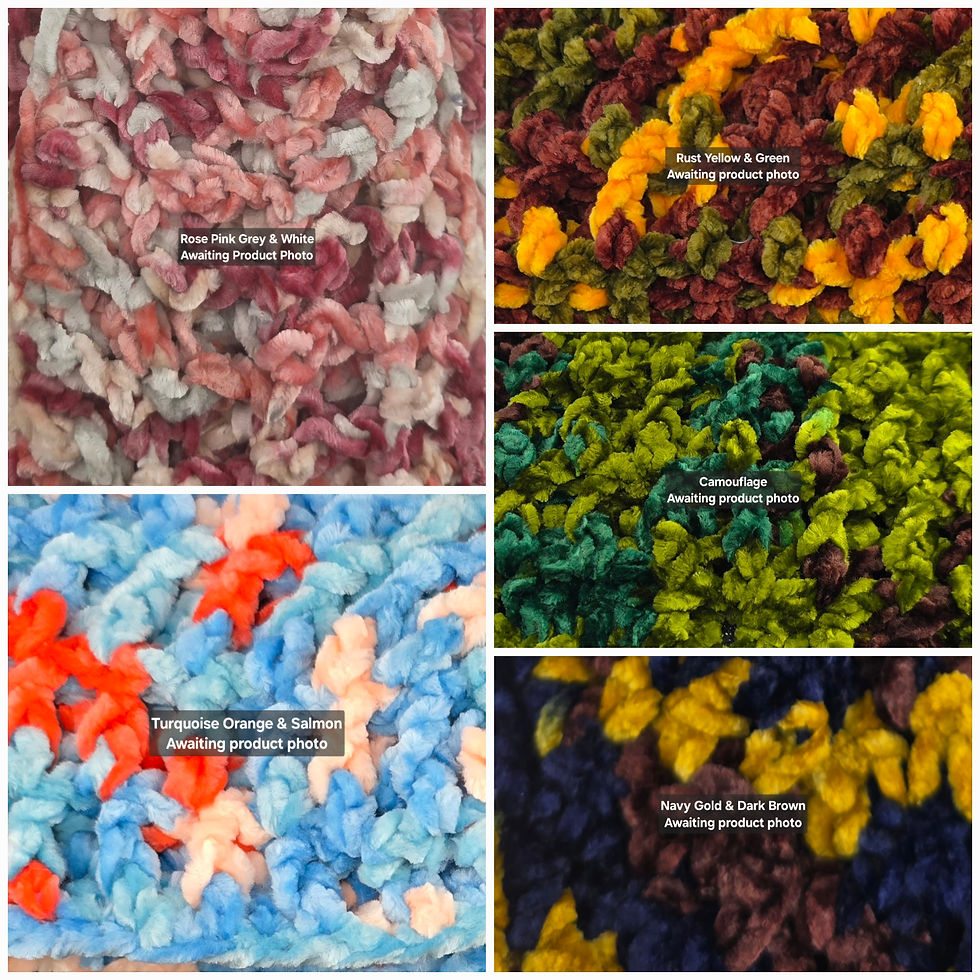 Thumbnail: Ponytail Scrunchies. Multicoloured Chenille **MADE IN CORNWALL **