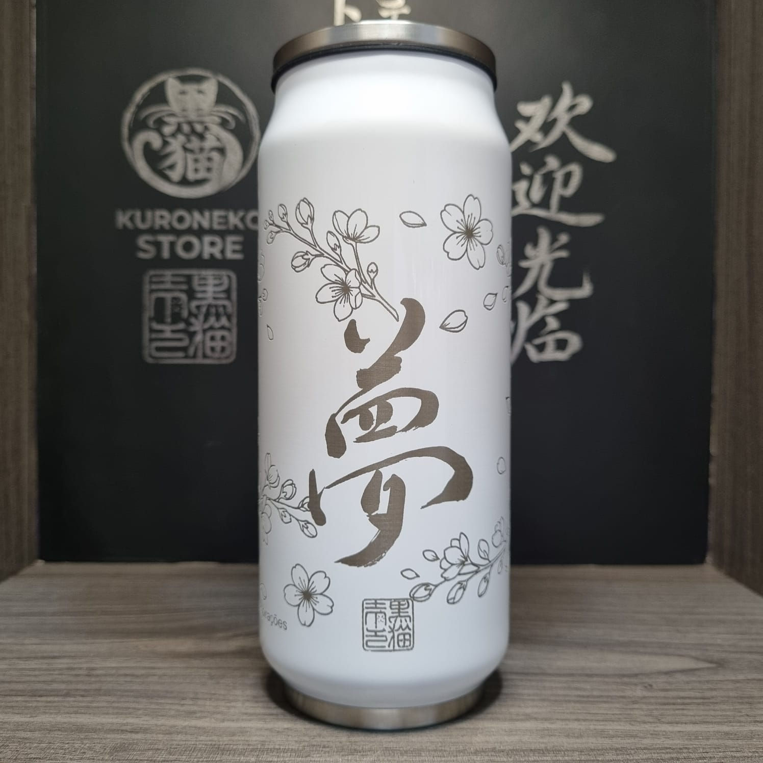 Yume - Sonhos e aspirações - Garrafa termica 350 ml lata Kanji 