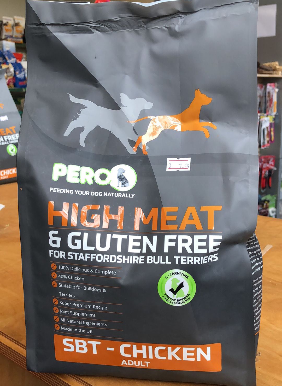 Pero High Meat & Gluten Free for Staffordshire Bull Terriers 2kg
