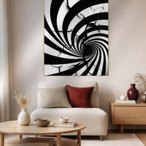 Spiral Artwork in Modern Living Room