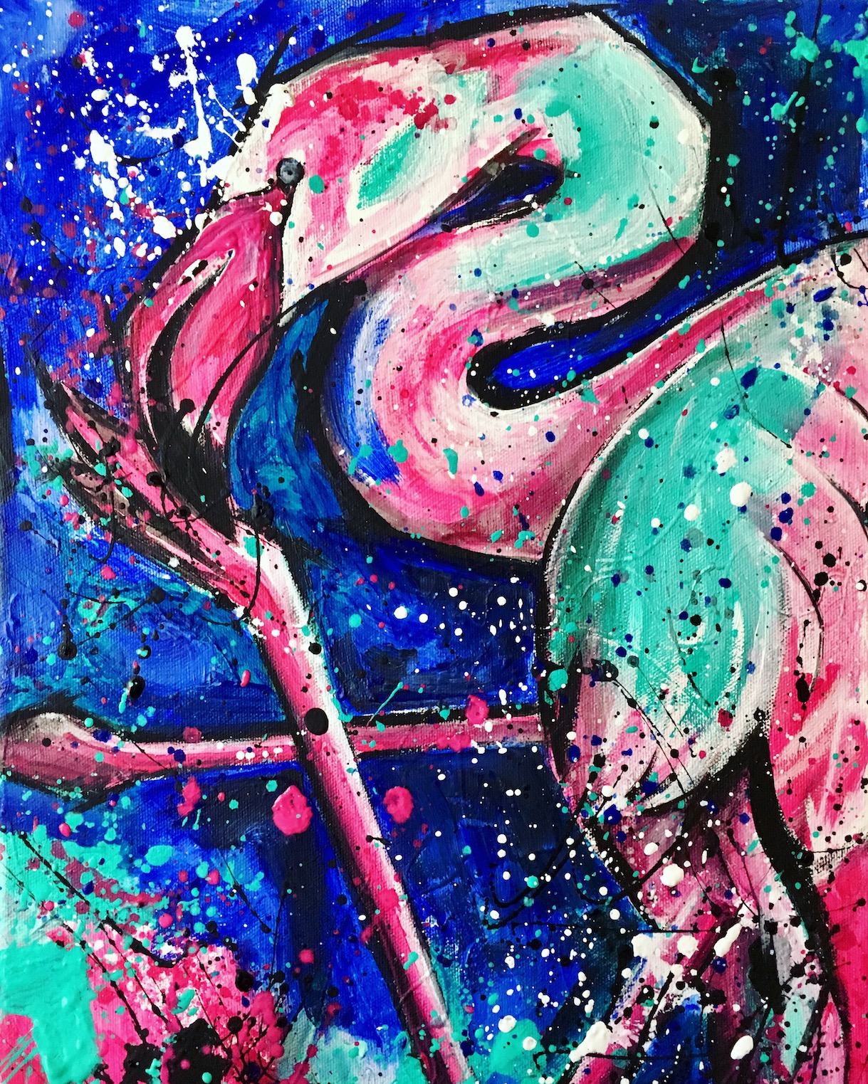 peinture flamand rose