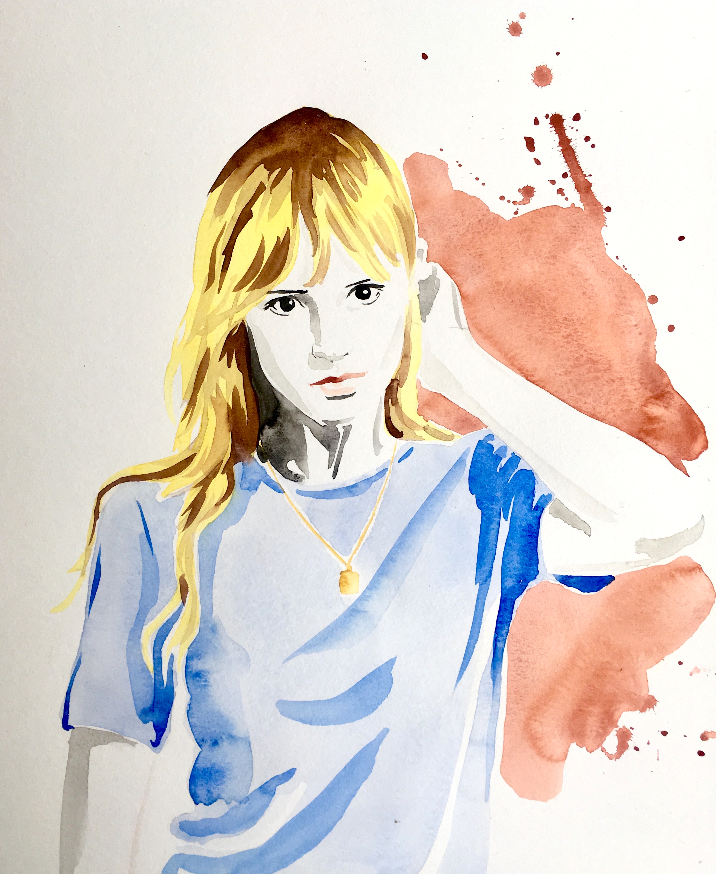 Portrait à l'aquarelle - Angèle