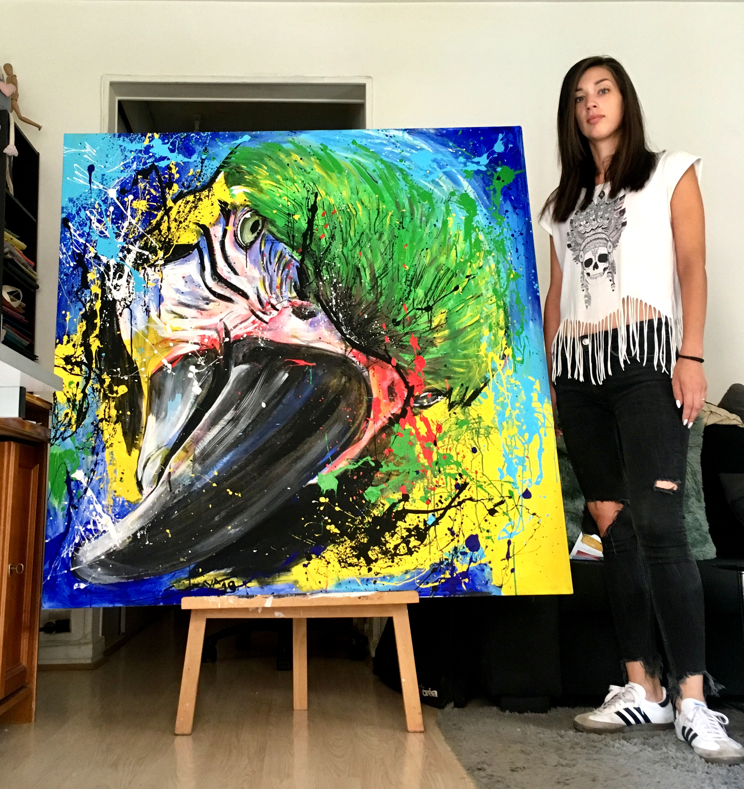 Ara à l'acrylique