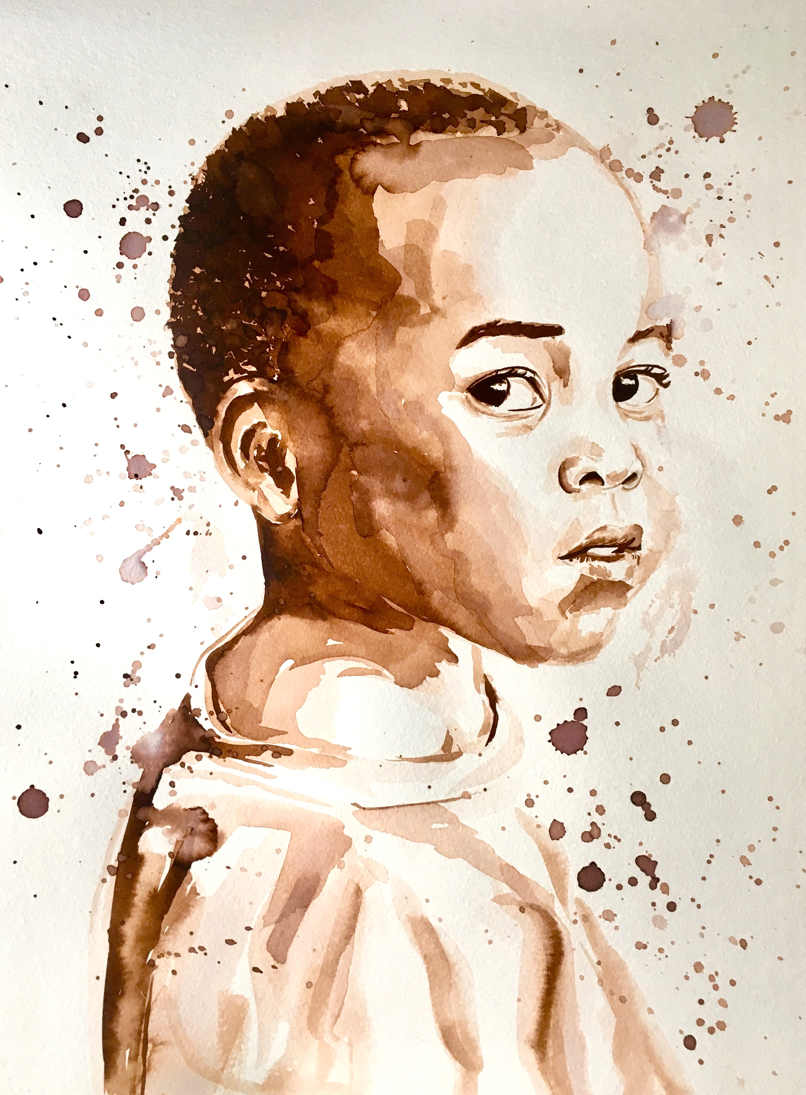 Portrait à l'aquarelle