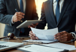 Maryland personal injury attorneys analyzing case paperwork