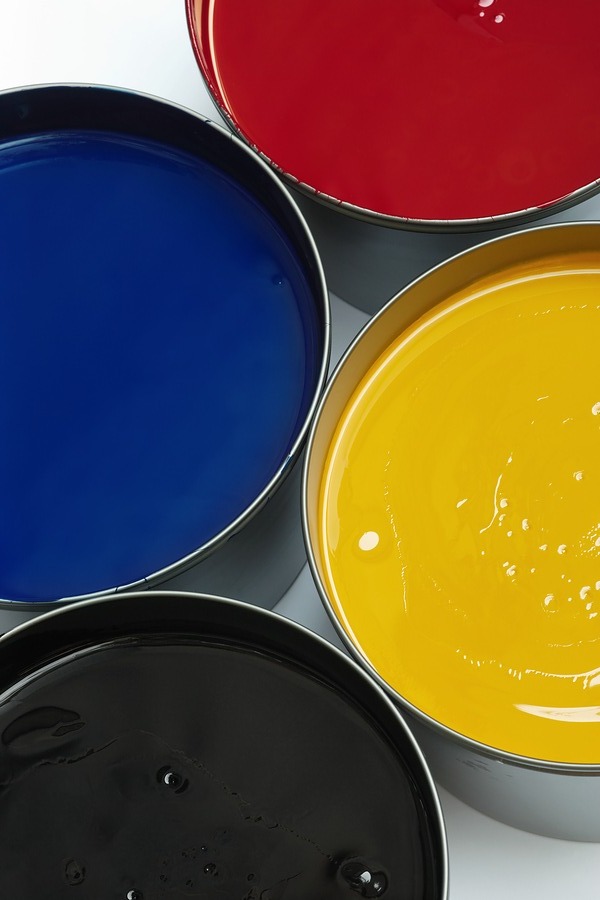 Containers of process printing ink