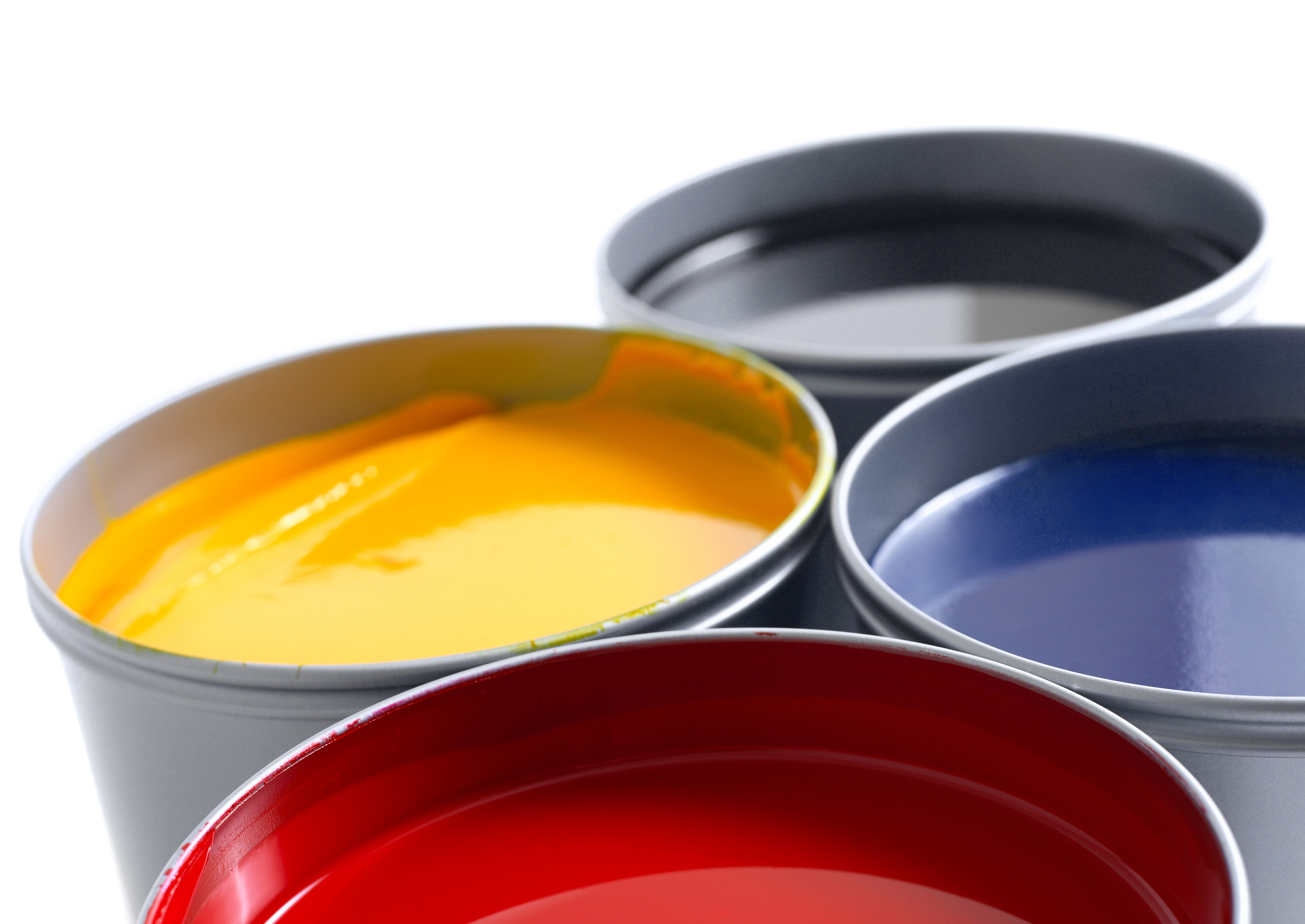 Four-colour offset ink containers, image from Molnar’s existing printing ink catalogue