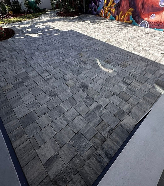 Concrete paver patio installed in Saint Petersburg