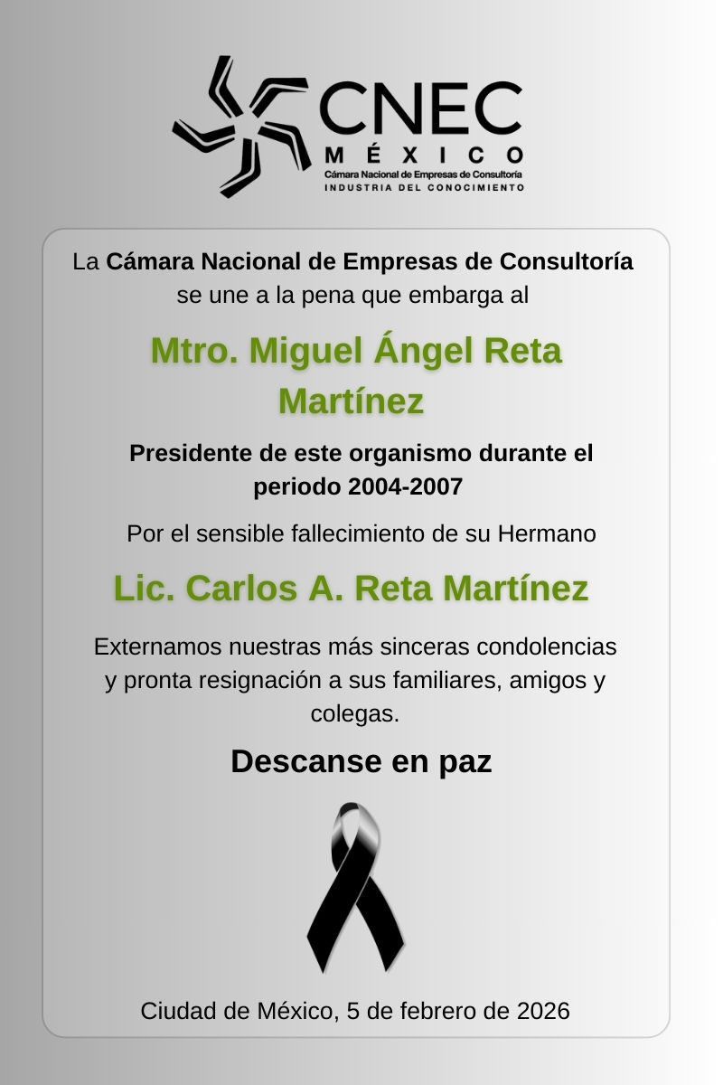 Expresa CNEC condolencias por el fallecimiento del Lic. Carlos A. Reta Martínez
