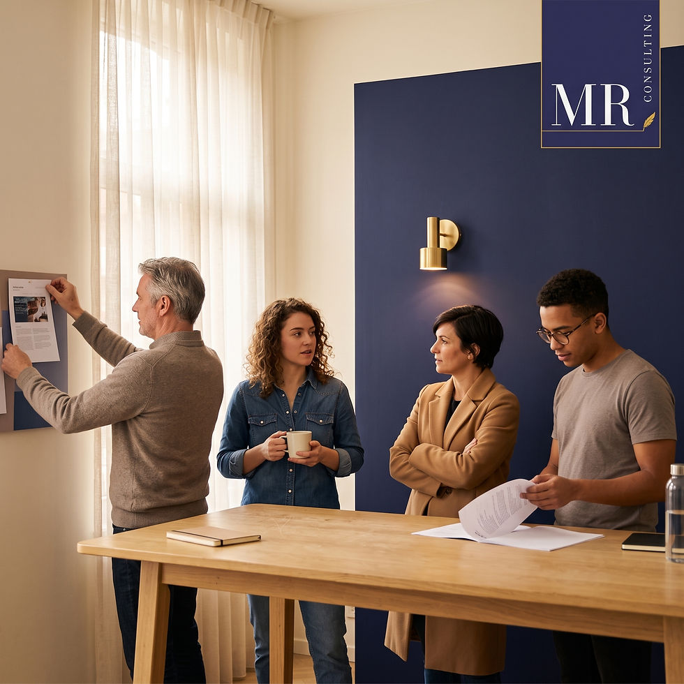 Annonce d'emploi imprimee, calendrier aux dates entourees et facture de diffusion posees sur une table, illustrant la duree limitee d'une campagne de recrutement en PME belge.