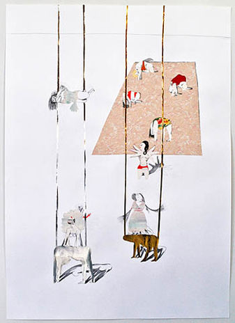 Players, 2011, pencil and collage on paper, 140x100cm.jpg