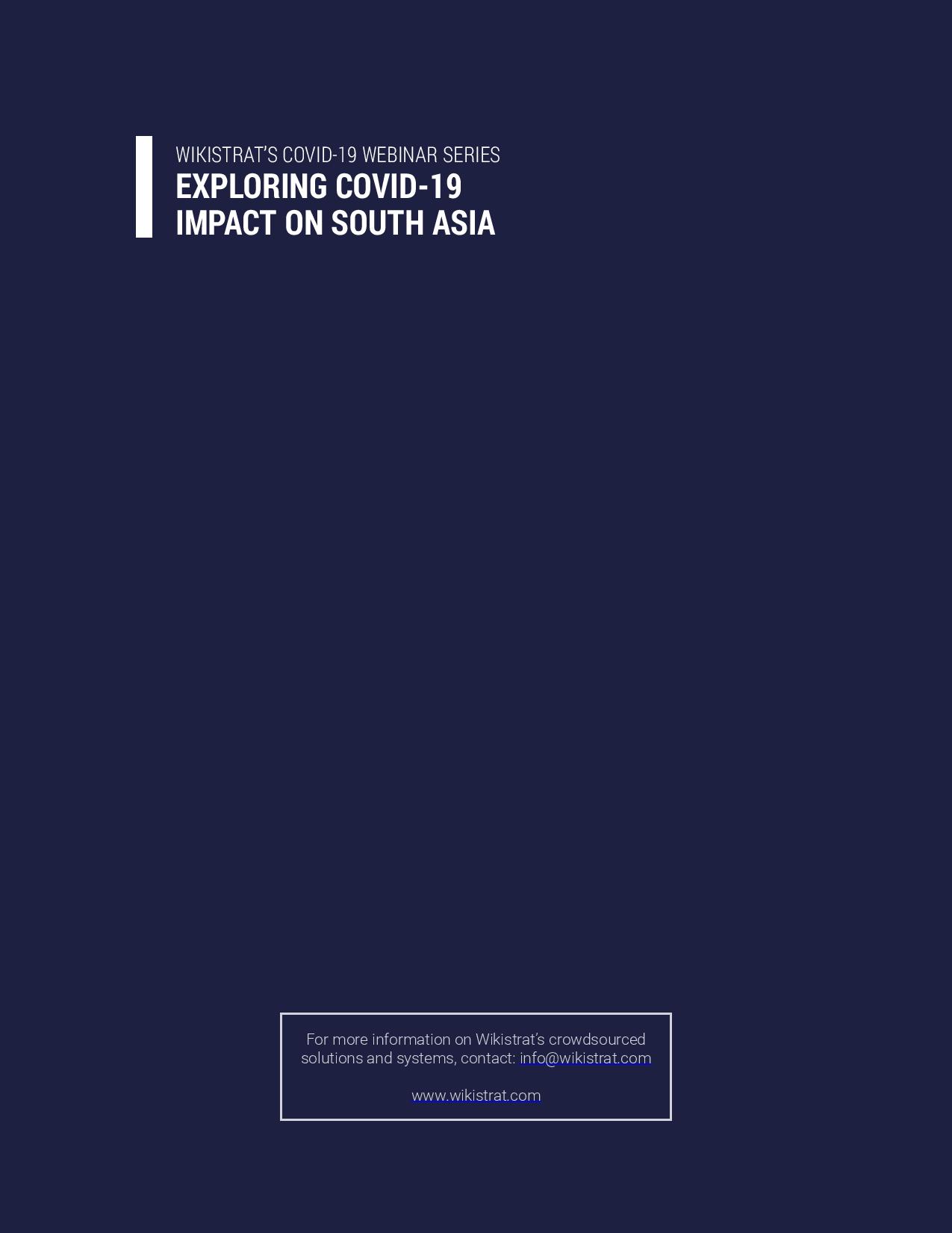Webinar Series: Exploring the Impact of COVID-19 on South Asia