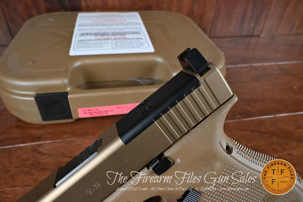Thumbnail: Glock 19X V Threaded Pistol, 9mm, Coyote Tan, Suppressor Sights, New