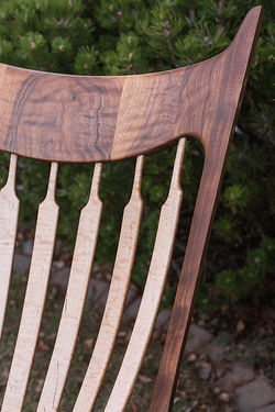 Curly Walnut and Maple Rocker
